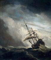 Velde the Younger, Willem van de - Ship in High Seas Caught by a Squall